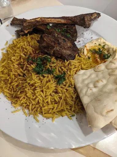 Mashawi mixed grill platter with lamb chops and shish tawook at Zaytoon Osborne Village